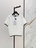 26Ss - New Logo-Decorated Short-Sleeve Knit Sweater