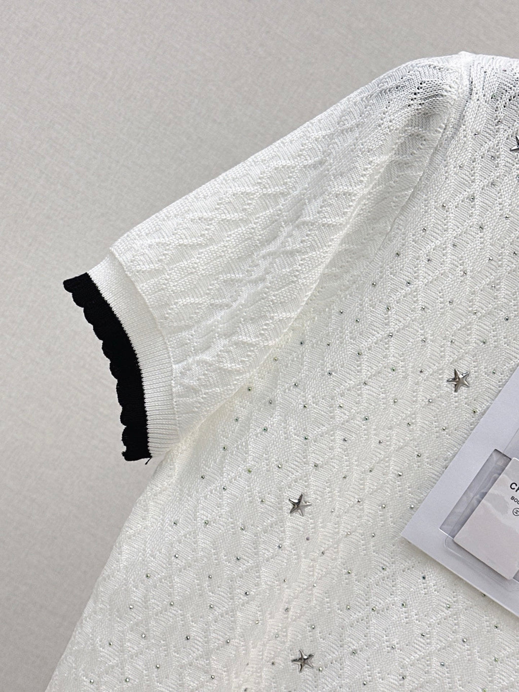 26Ss - New Logo-Decorated Short-Sleeve Knit Sweater