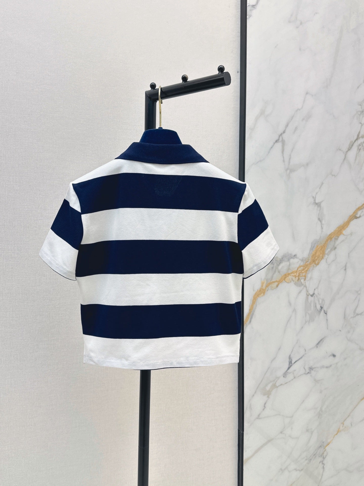 26Ss - New Anchor Embroidered Striped Polo Shirt