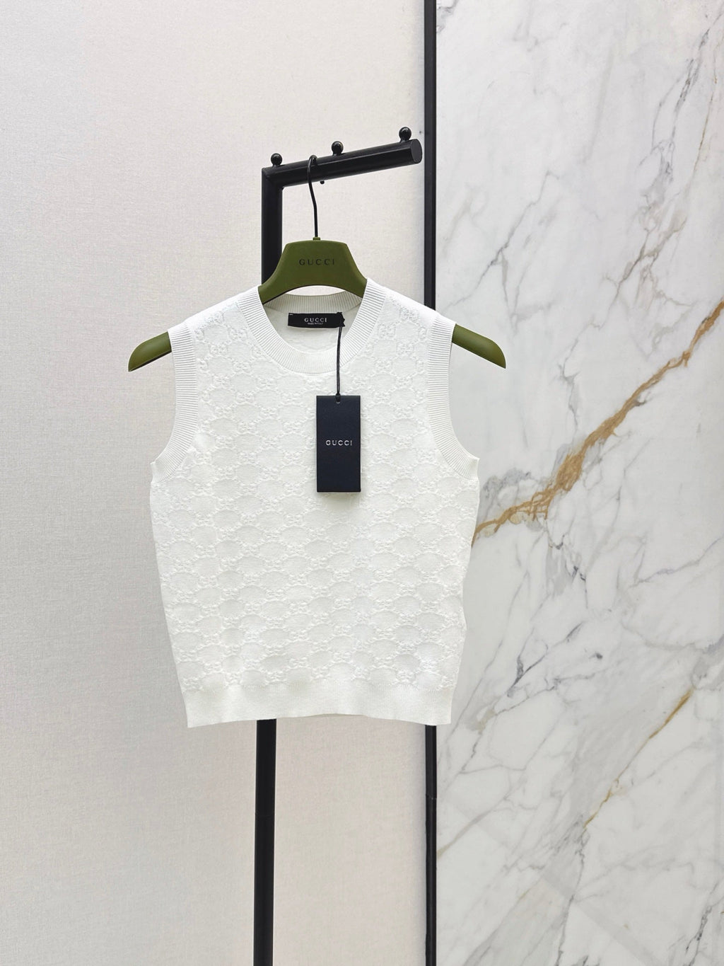 26SS - New Classic Jacquard Crew Neck Sleeveless Knit Sweater