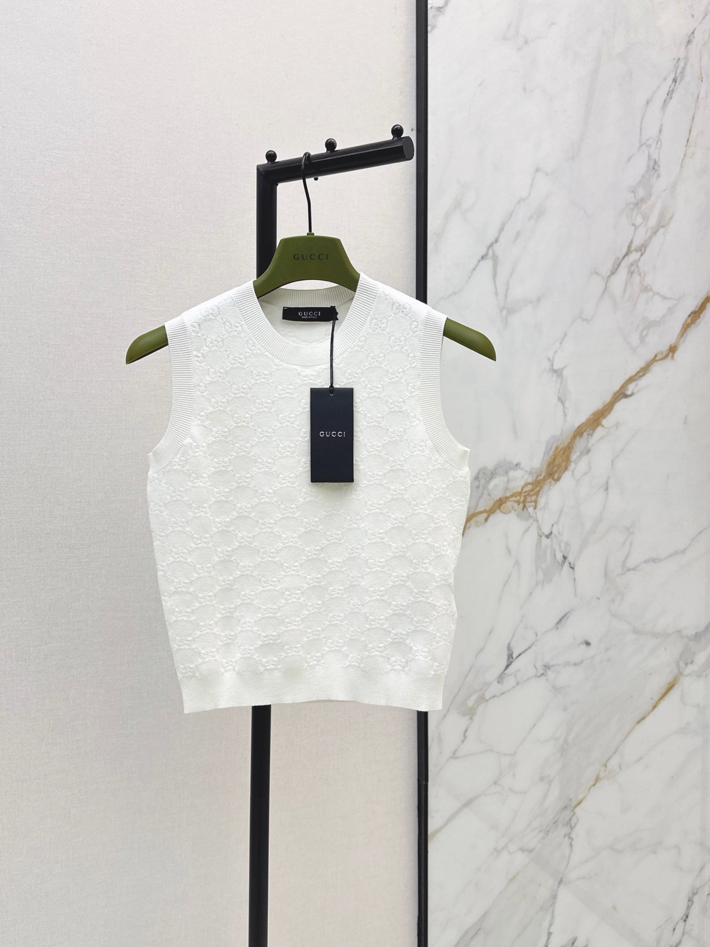 26SS - New Classic Jacquard Crew Neck Sleeveless Knit Sweater
