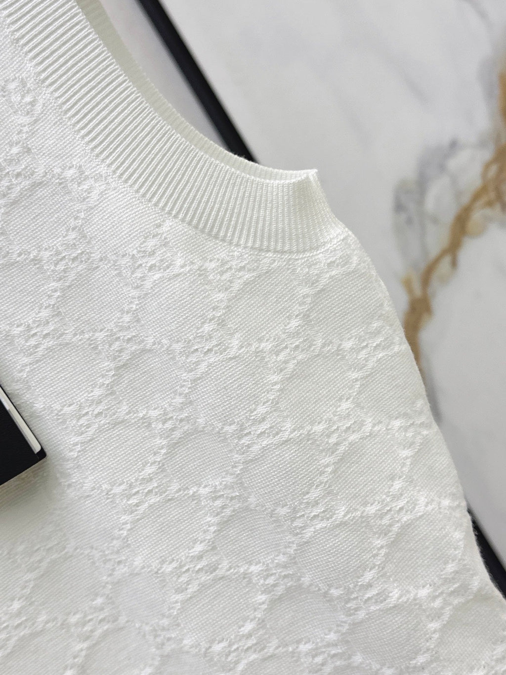 26SS - New Classic Jacquard Crew Neck Sleeveless Knit Sweater