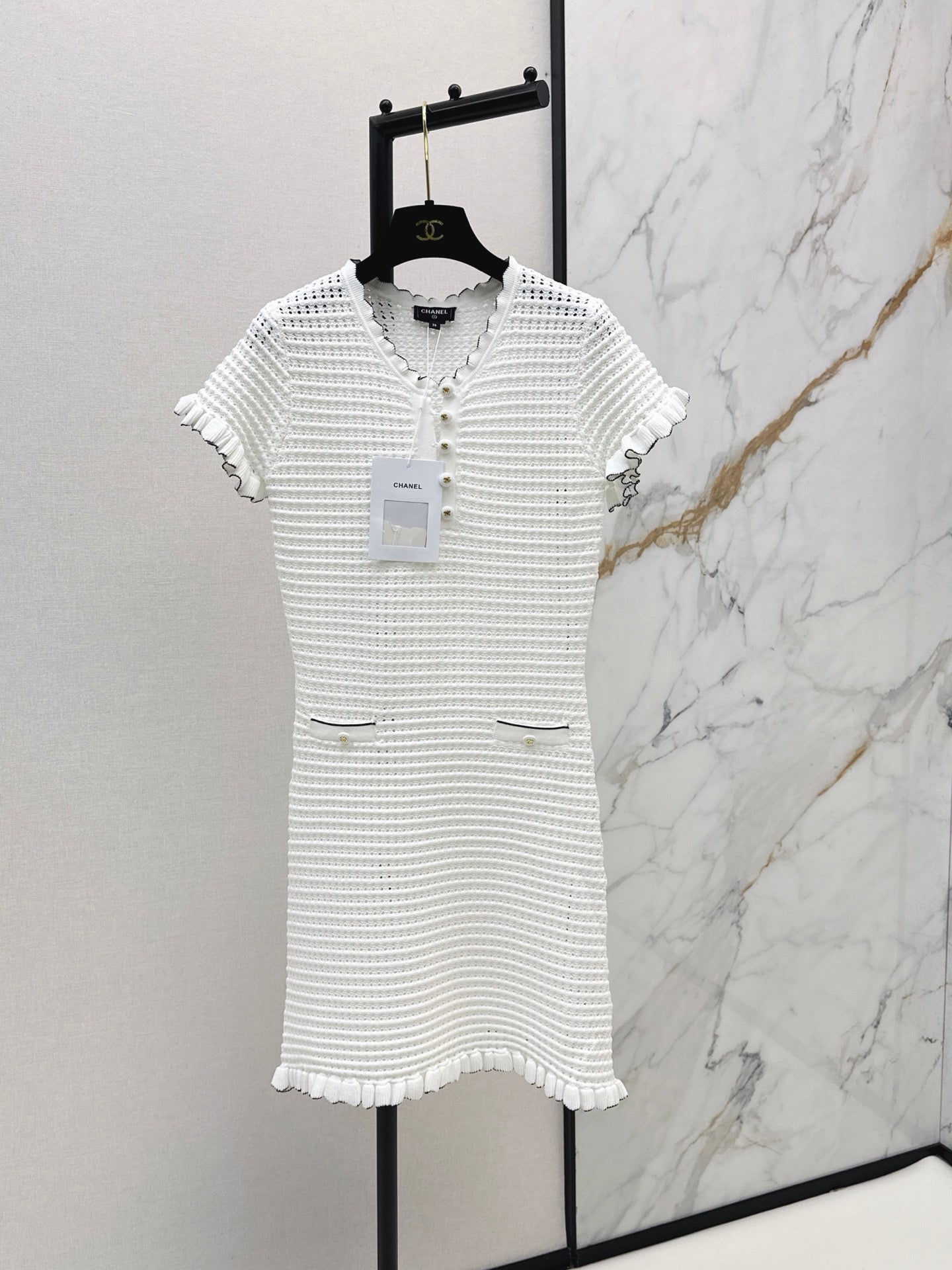 26SS—New 3D Hollow-Out Knitted Dress