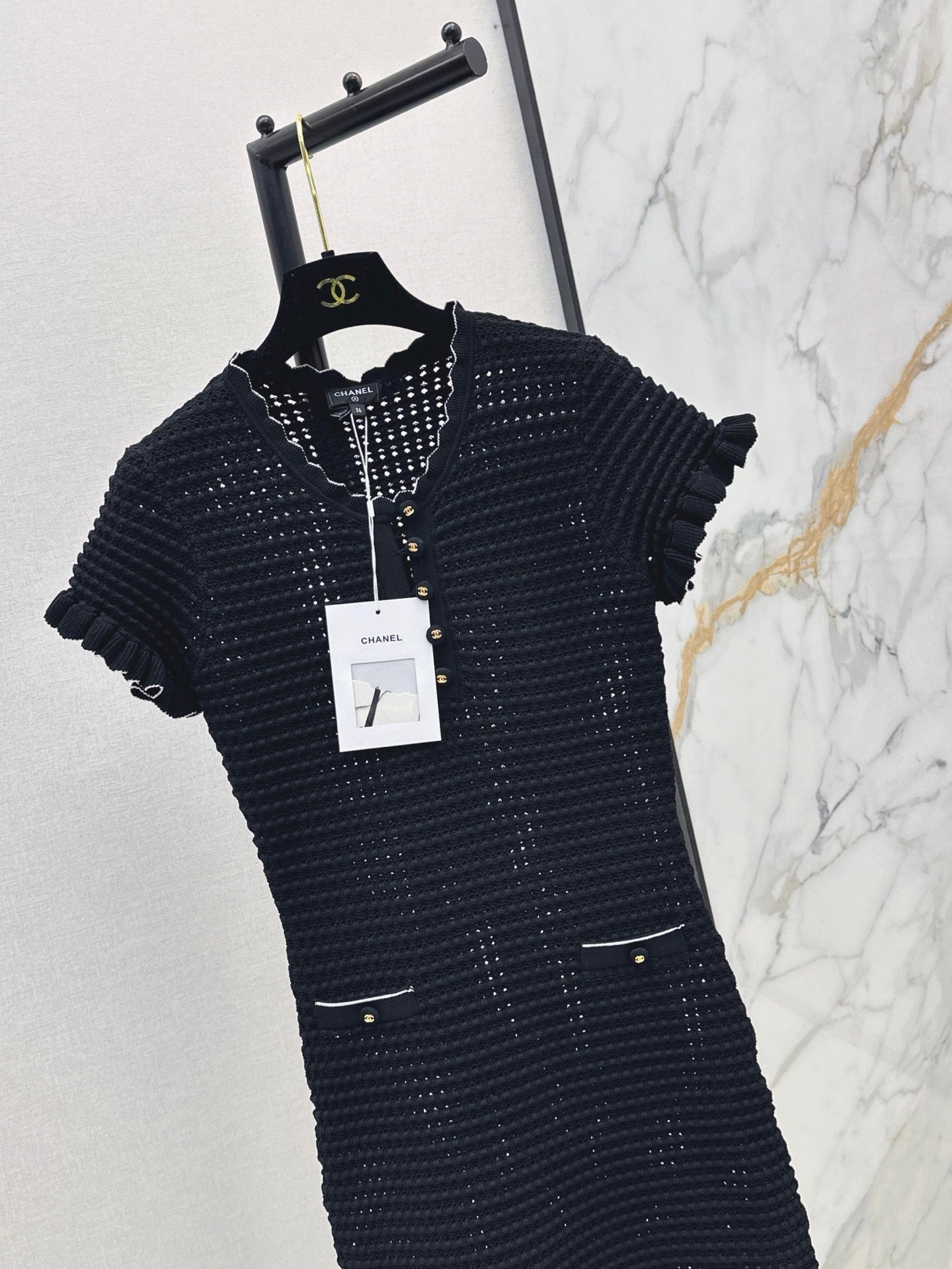 26SS—New 3D Hollow-Out Knitted Dress