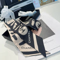 Double-sided twill headband, ribbon scarf