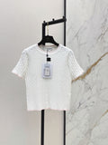 26SS — New Logo-Decorated Knitted Short-Sleeve T-Shirt