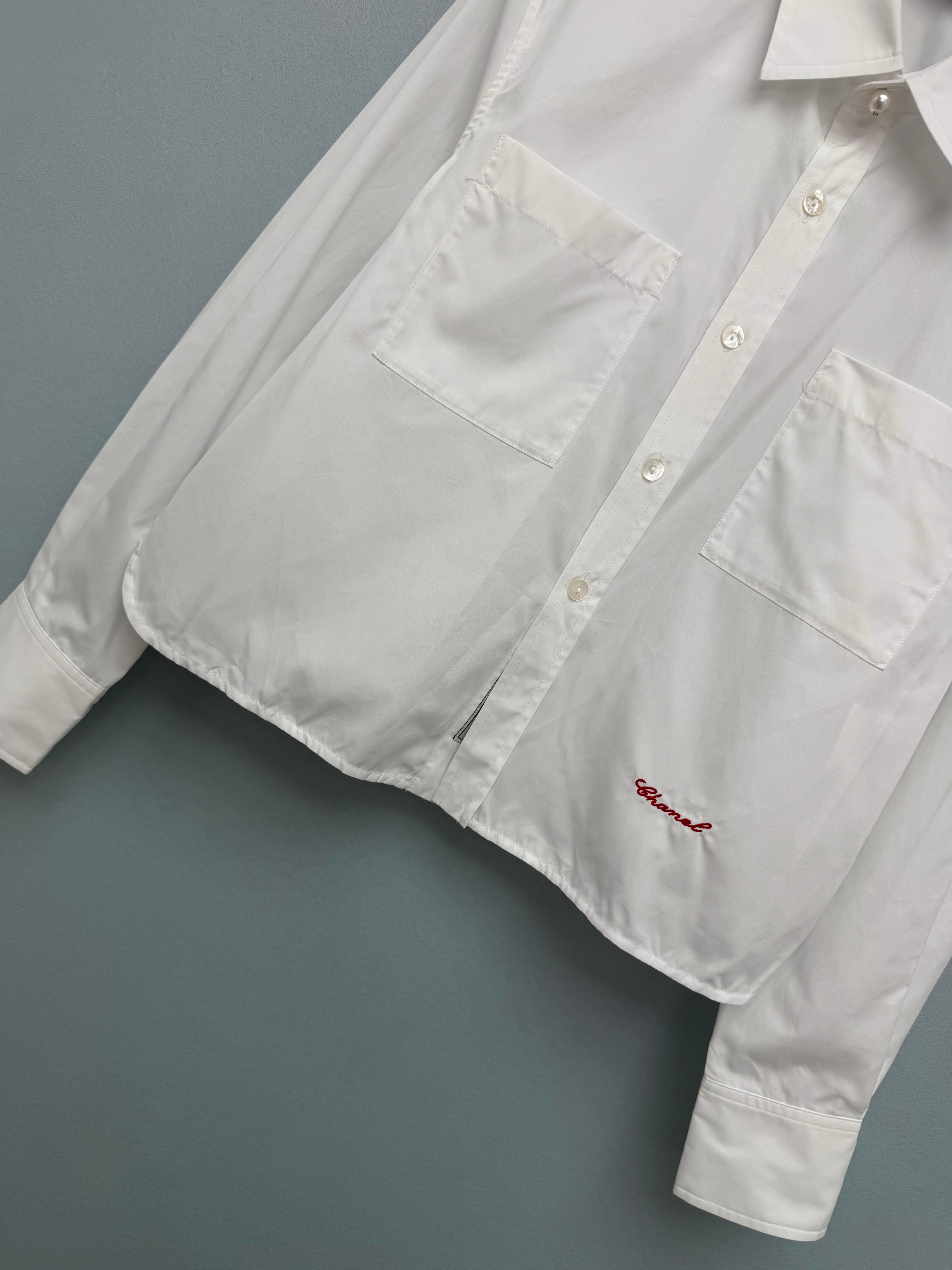 26 New Pearl Button Short White Shirt