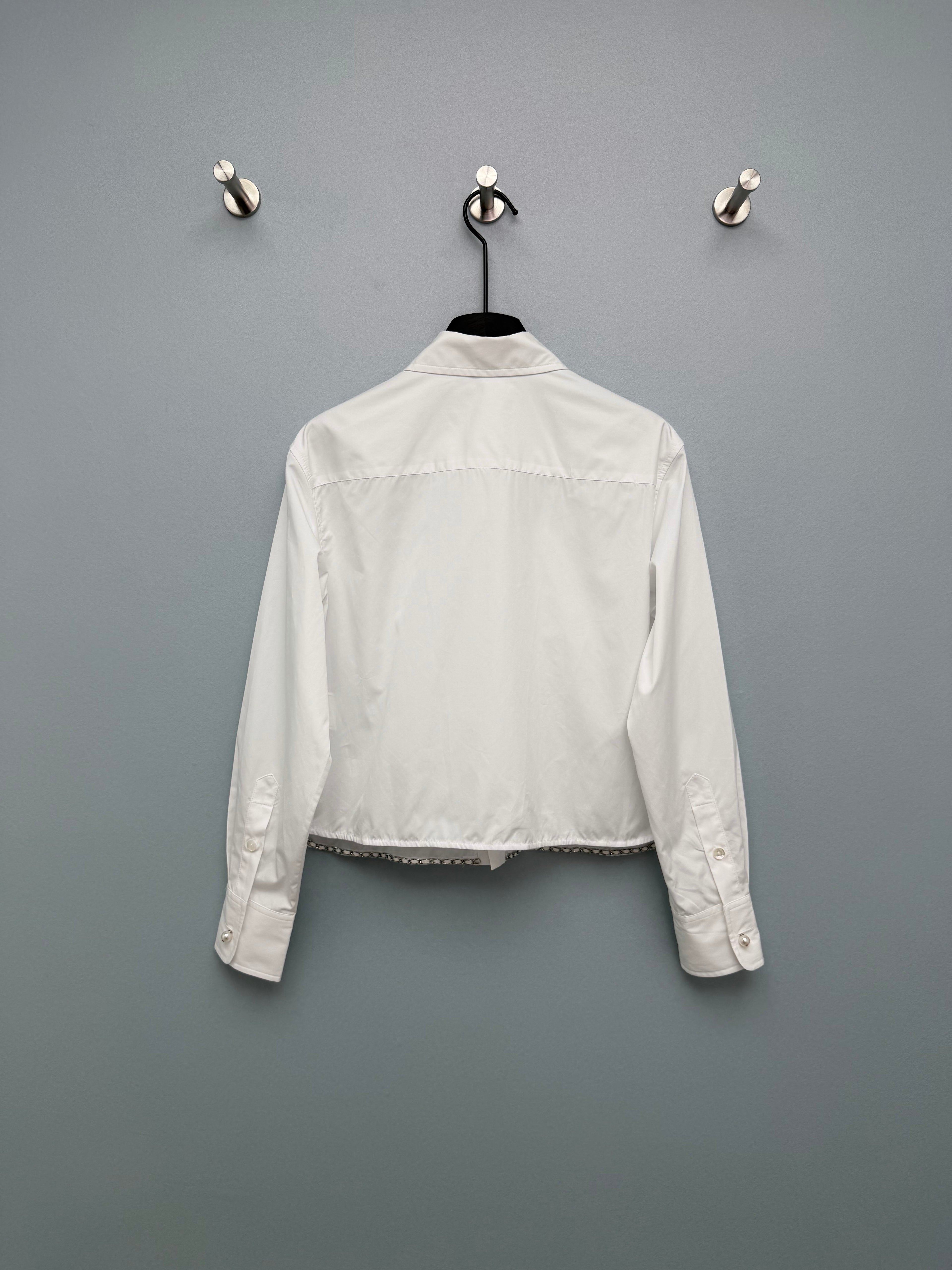 26 New Pearl Button Short White Shirt