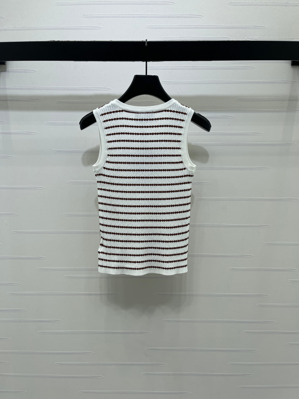 Color-block striped knit vest