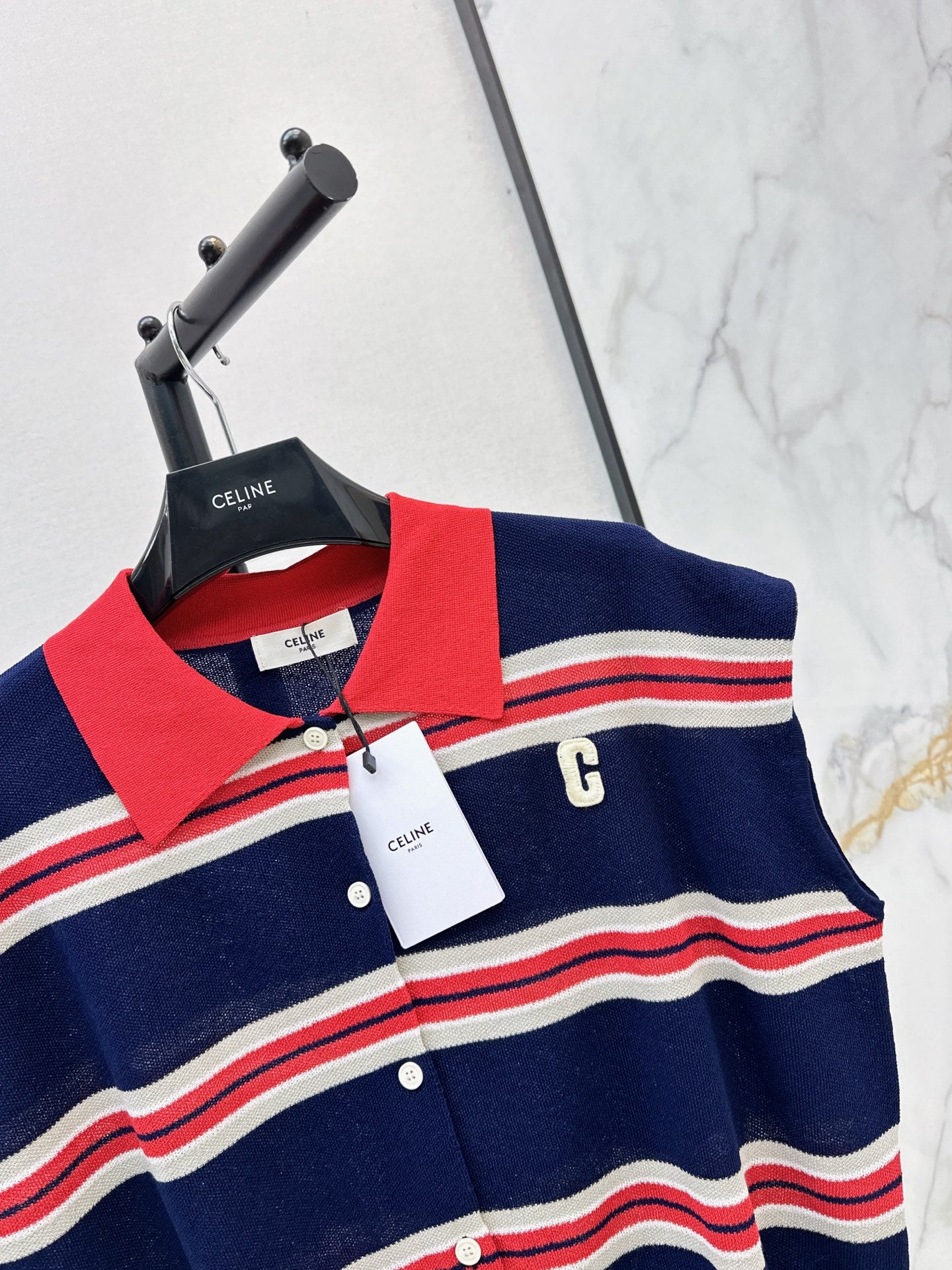 26SS — New Sleeveless Striped Knit Top