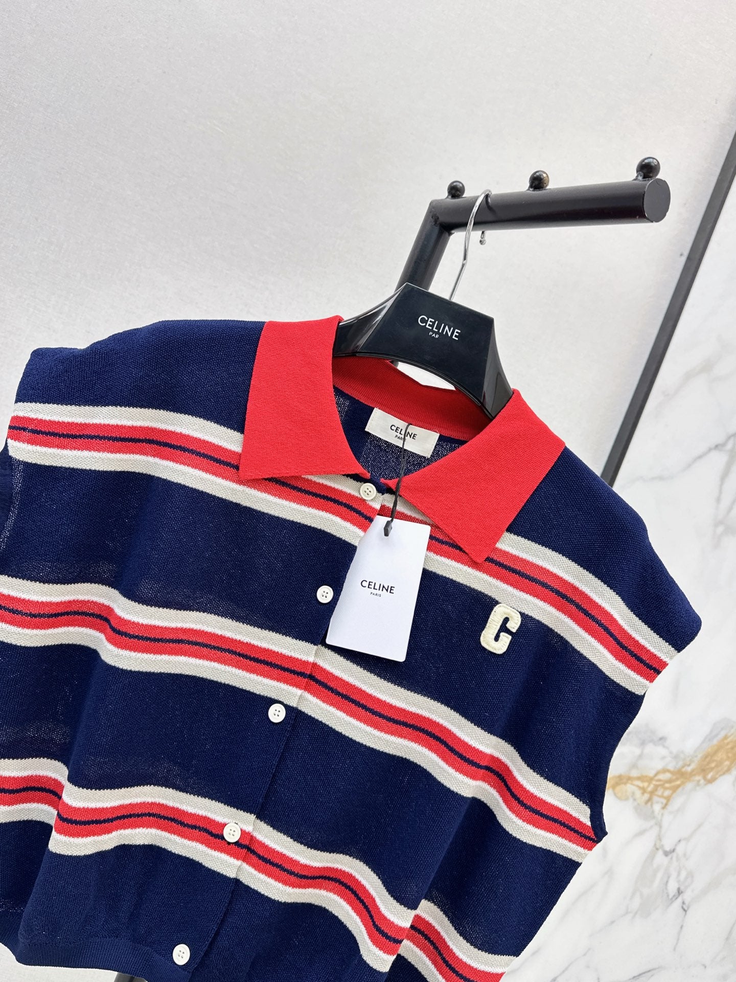 26SS — New Sleeveless Striped Knit Top
