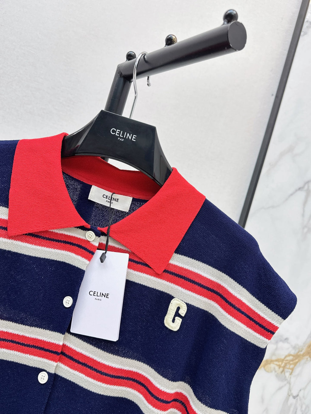 26SS — New Sleeveless Striped Knit Top