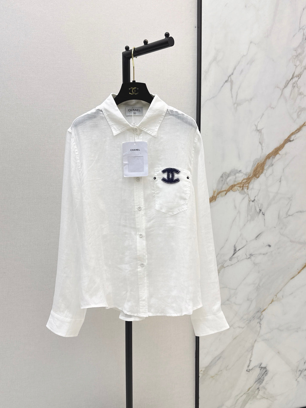26SS — New Embroidered Linen Long-Sleeve Shirt