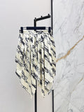 26SS — New Saddle Leather Buckle Printed Irregular Half Skirt