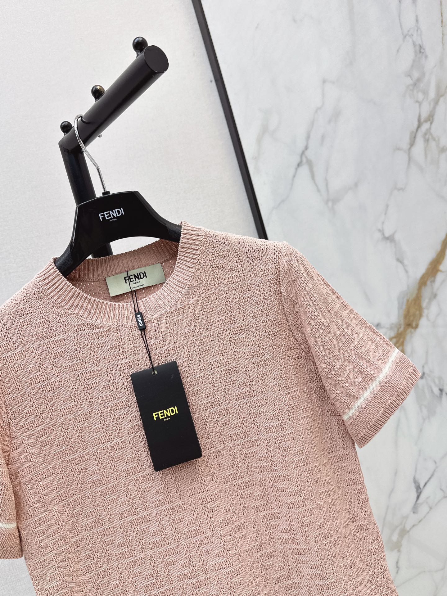 26SS — New Pink Jacquard Knit Sweater