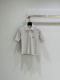 26SS — New Black and White Striped Knit Short-Sleeve T-Shirt
