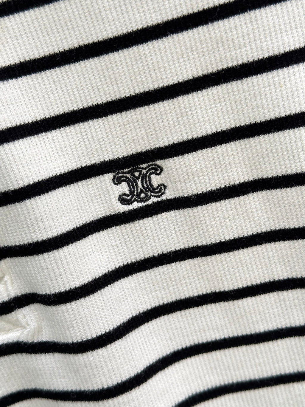 26SS — New Black and White Striped Knit Short-Sleeve T-Shirt