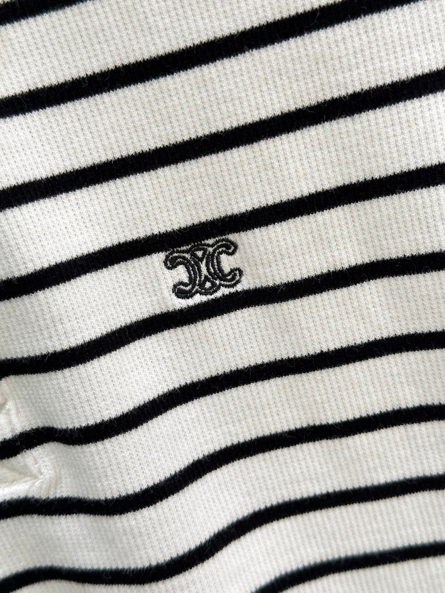 26SS — New Black and White Striped Knit Short-Sleeve T-Shirt