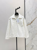 26SS — New Embroidered Diamond Pattern Denim Top