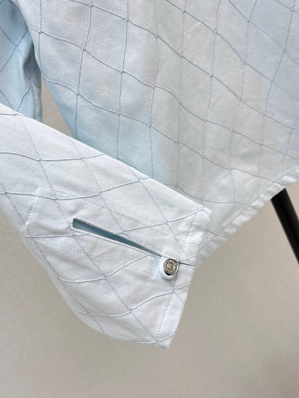 26SS — New Embroidered Diamond Pattern Denim Top