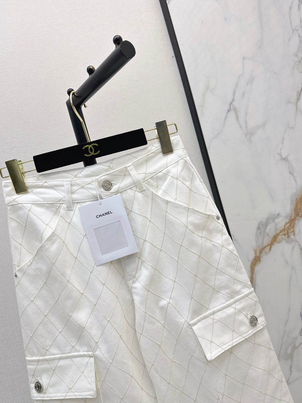 26SS — New Embroidered Diamond Pattern Straight Leg Jeans