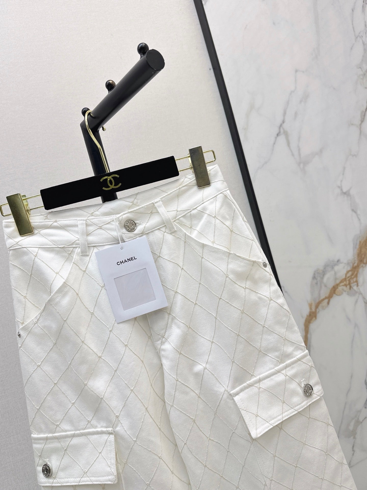 26SS — New Embroidered Diamond Pattern Straight Leg Jeans