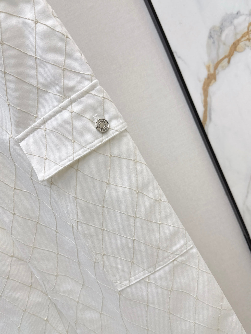 26SS — New Embroidered Diamond Pattern Straight Leg Jeans