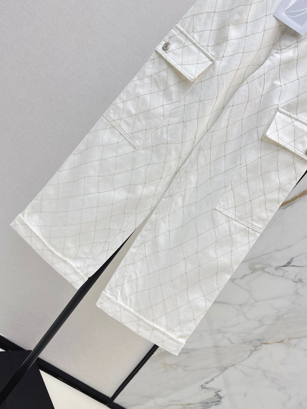 26SS — New Embroidered Diamond Pattern Straight Leg Jeans