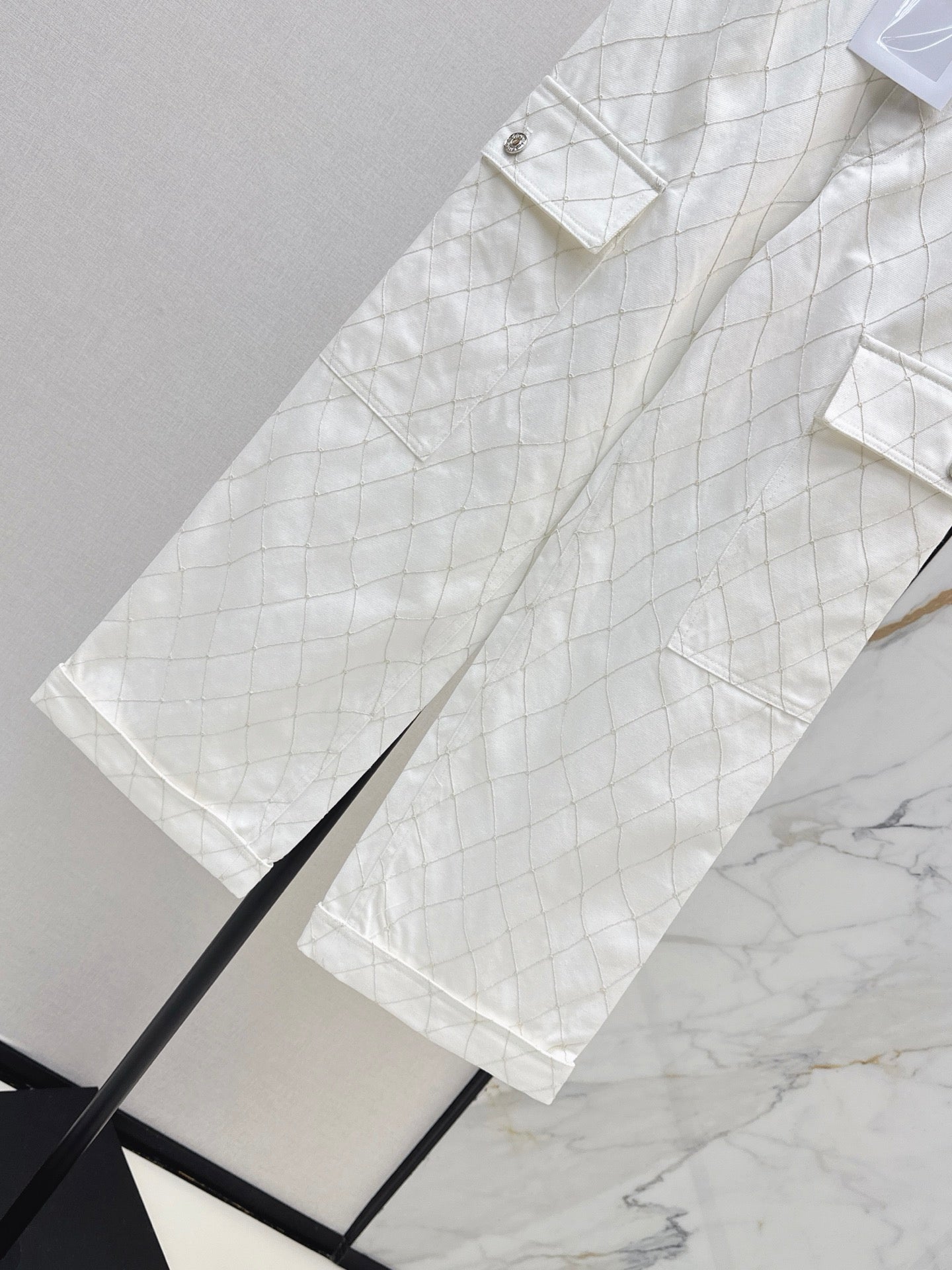 26SS — New Embroidered Diamond Pattern Straight Leg Jeans