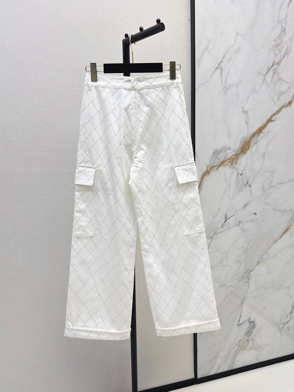 26SS — New Embroidered Diamond Pattern Straight Leg Jeans
