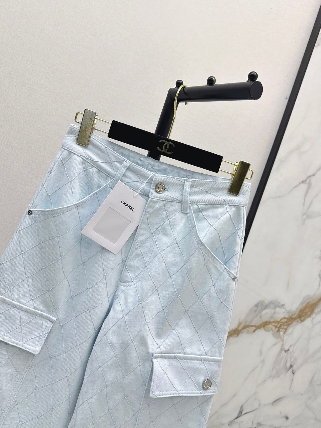 26SS — New Embroidered Diamond Pattern Straight Leg Jeans