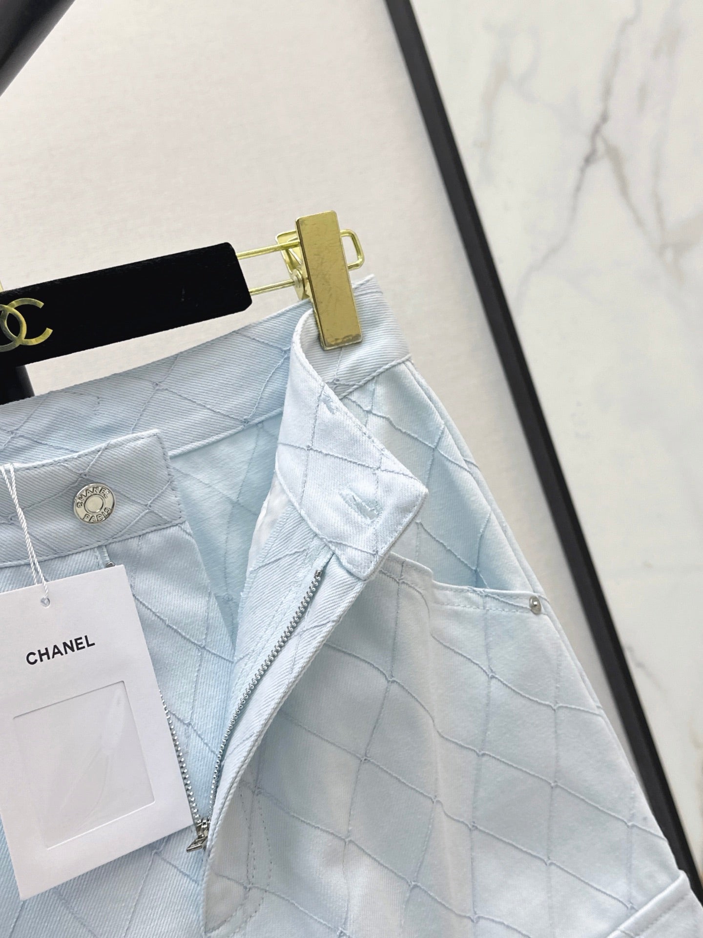 26SS — New Embroidered Diamond Pattern Straight Leg Jeans