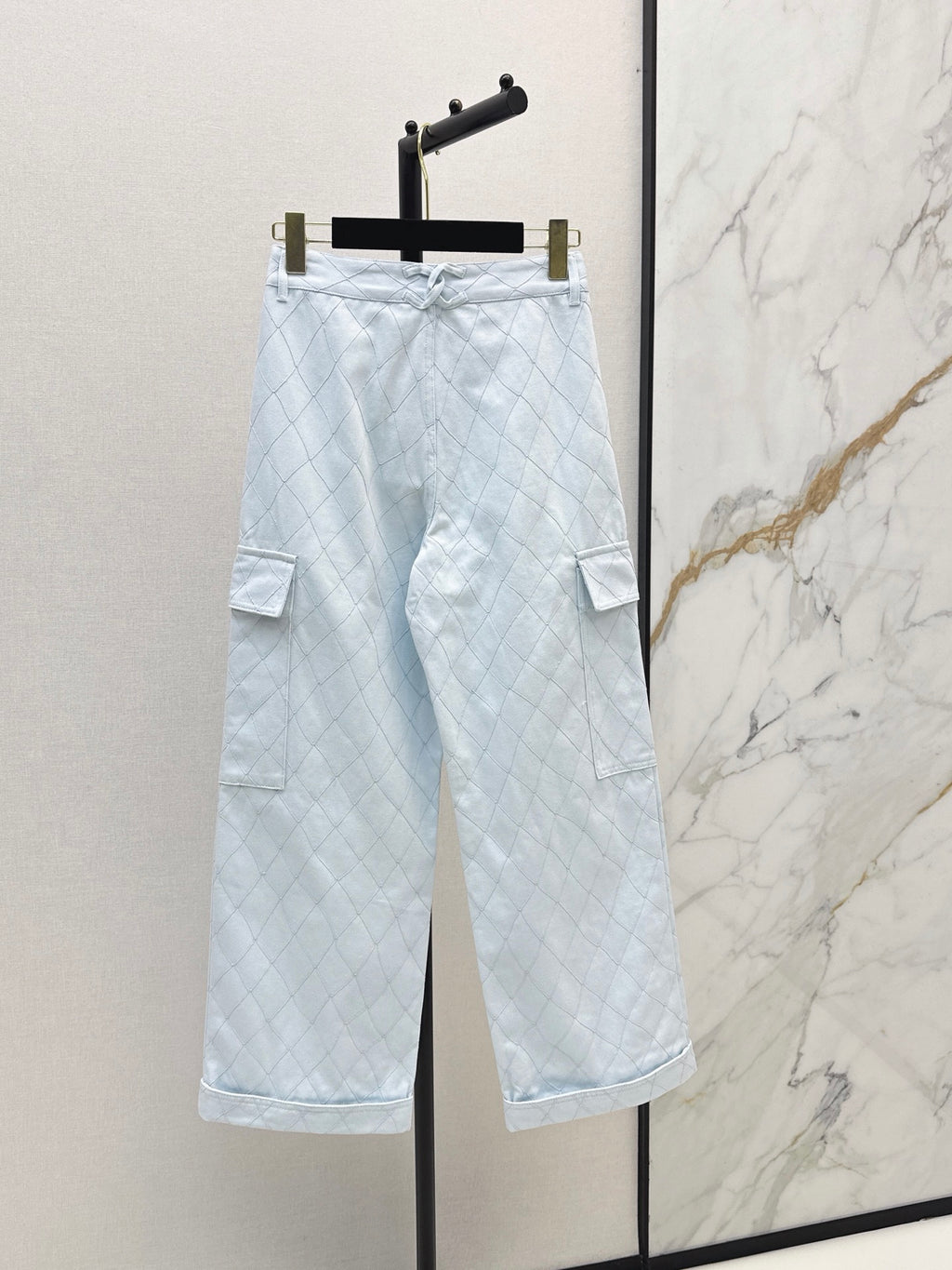 26SS — New Embroidered Diamond Pattern Straight Leg Jeans