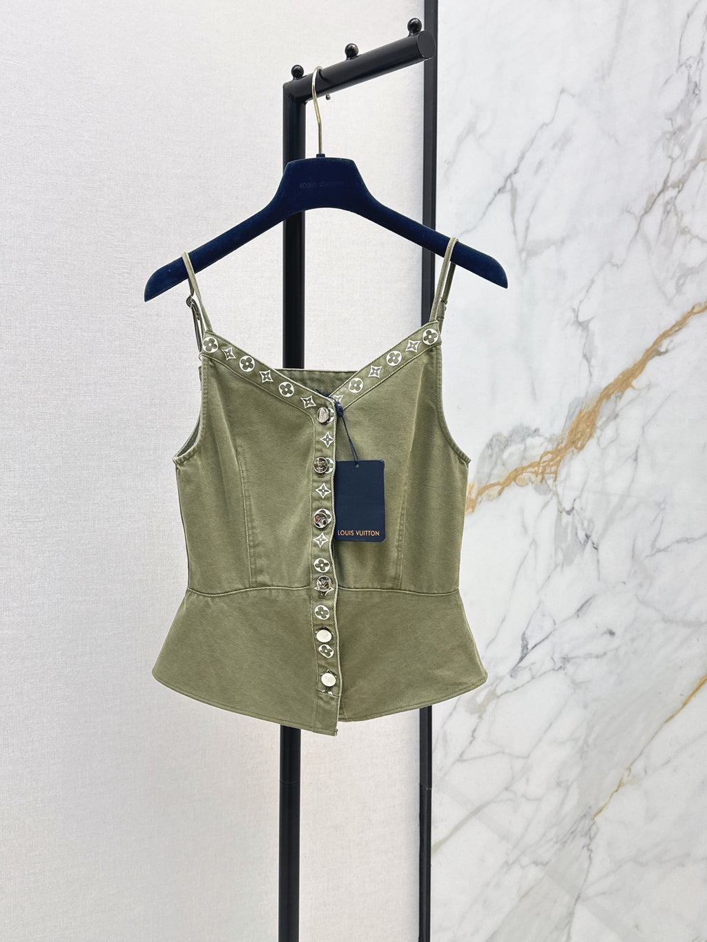 26SS — New Retro Olive Green Denim Suspender