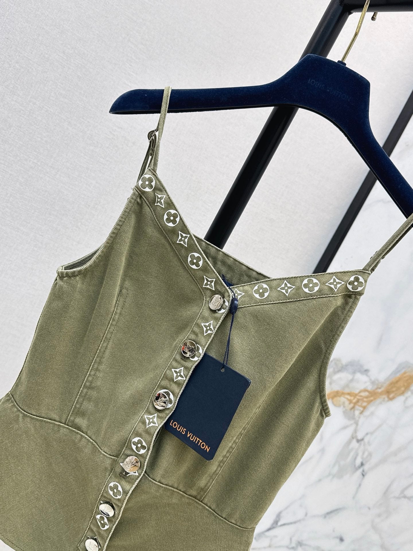 26SS — New Retro Olive Green Denim Suspender