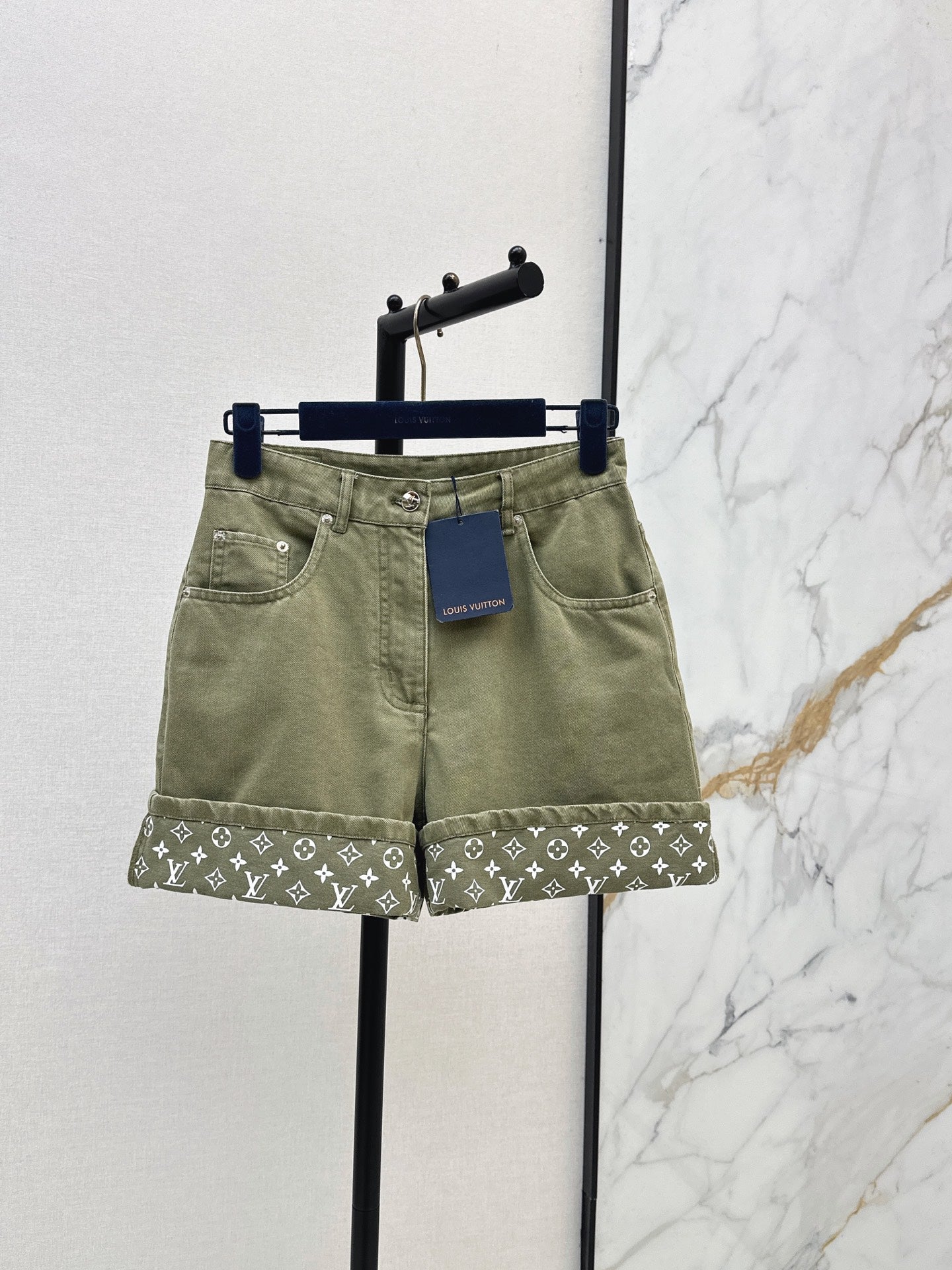 26SS — New Retro Olive Green Denim Shorts