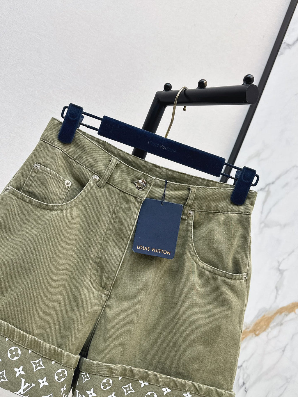 26SS — New Retro Olive Green Denim Shorts