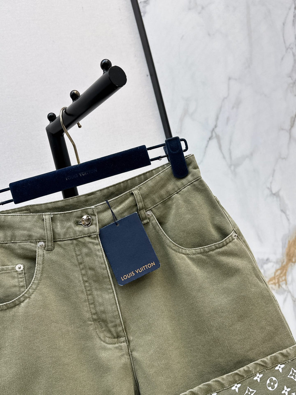 26SS — New Retro Olive Green Denim Shorts