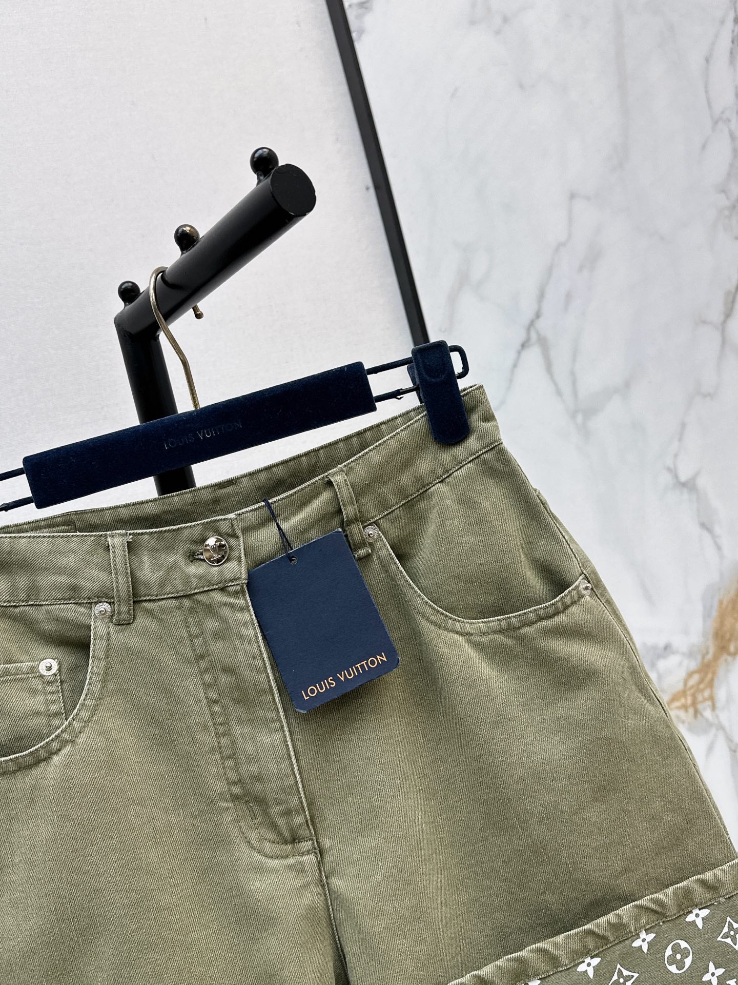 26SS — New Retro Olive Green Denim Shorts