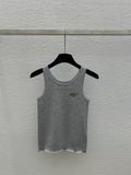 embroidered logo knitted vest