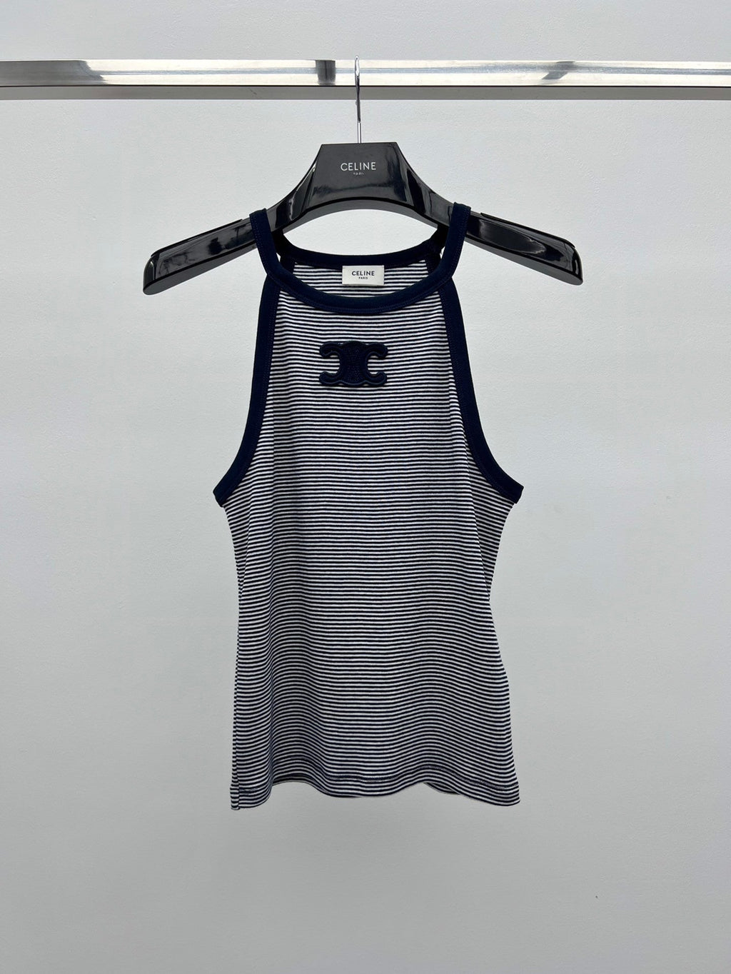 pinstriped undershirt