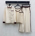 26NEW color-blocked shirt + trousers + vest