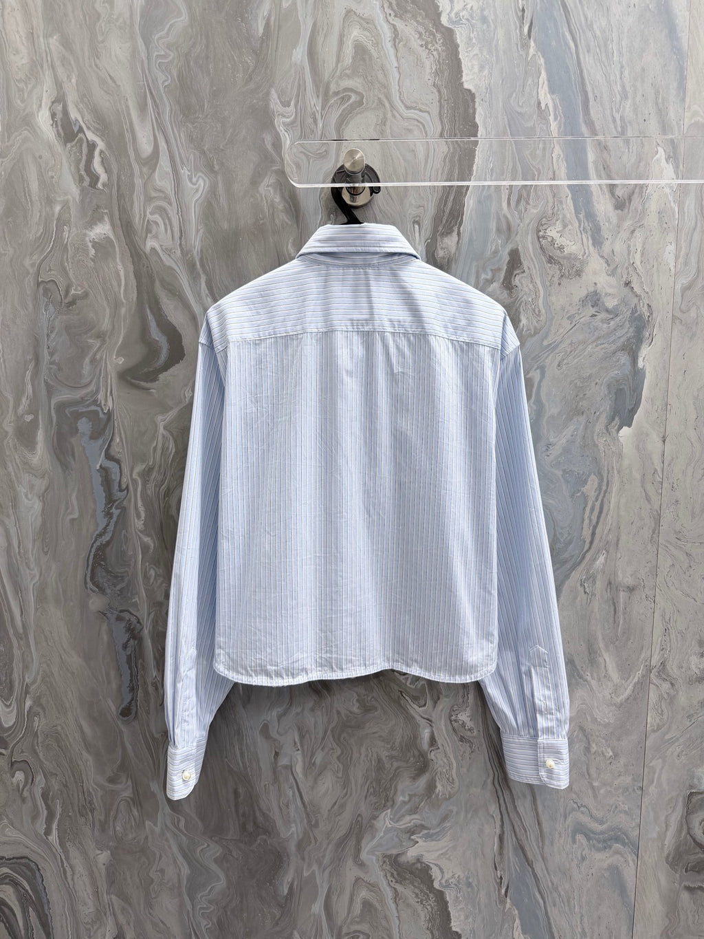 26 New Style: Embroidered, Chain-Detail, Cropped Striped Shirt