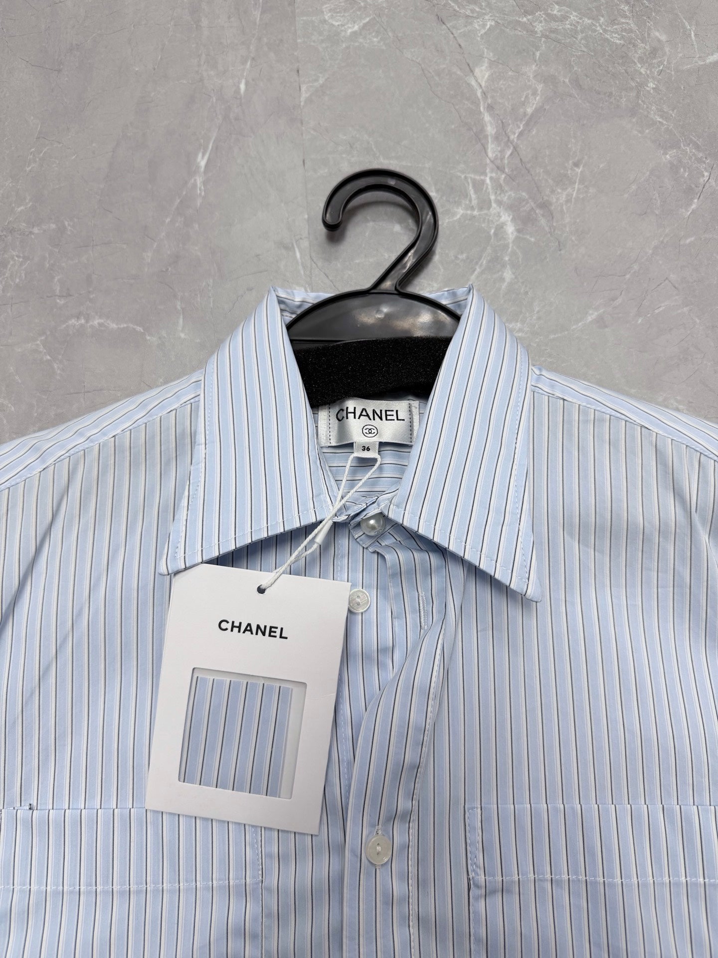 26 New Style: Embroidered, Chain-Detail, Cropped Striped Shirt